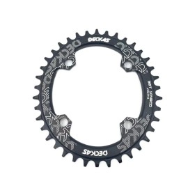 LAPooh Chainring 104BCD Bicycle Narrow Wide Chainring 32/34/36/38T MTB Mountain Bike BCD104 Crankset Tooth Plate Parts Chainrings (Size : 32T, Color : Oval Black)