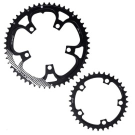 LAPooh Chainring 110BCD Road Bike Chainring 50-34T 52-36T 53-39T 5 Bolt Chainring Aluminum Alloy Double Speed Chain Wheel Bicycle Parts Chainrings (Color : 52-36T)