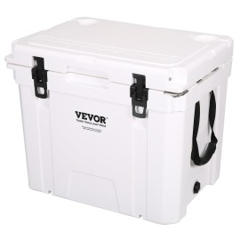 VEVOR Insulated Portable Rotomolded Hard Cooler, 45 qt, Holds 45 Cans, Ice Retention Cooler with Heavy Duty Handle, Ice Chest Lunch Box for Camping, Travel, Outdoor, Keeps Ice for up to 6 Days
