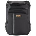 VEVOR Cooler Backpack, 20L Capacity, Waterproof and Leakproof, Adjustable Shoulder Straps, Lightweight, Black
