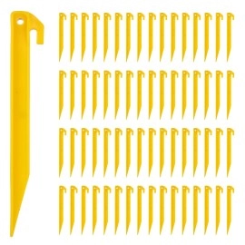 WOPPLXY 80 Pcs Plastic Tent Stakes - 9 Inch Heavy Duty Beach Tent Pegs Canopy Stakes Spike Hook, Awning Camping Pegs for Camping Outdoor Sand Beach Garden Lawn Stakes