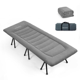 Dodometrek Camping Cot for Adults with Cot Mattress - Premium Folding Camping Cots for Tent Camping,Sleep, and Backpacking - Portable and Ultralight Cot, Gray