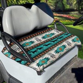 Yewattles Aztec Horse Printed Portable Golf Cart Seat Towel Cover 50 x 30.9 Inches Fit for Most 2-Seat Club Car Summer Anti-hot Dress Up Older Golf Car Decorative Accessories