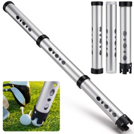 TOBWOLF Portable 40 Inch Golf Ball Retriever Tube, Detachable Aluminium Tube Golf Ball Picker Upper, 24 Golf Balls Shag Grabber, Golf Ball Collector Golfer Practice Pick-up Tool for Water Bushes