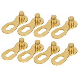 CHICIRIS Bicycle Missing Link Bicycle, 4Pair Steel Bike Bicycle 12Speed Chain Missing Link Connector Parts Cycling Accessory (Gold)