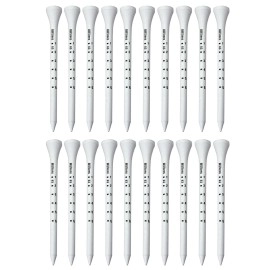 C-LARSS 20Pcs Wooden Golf Tees 53/69/83mm Low-Resistance Spikes with Clear Scale Practice Training Golf Ball Holder Golf Training Supplies L