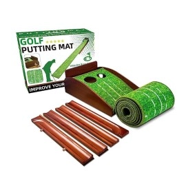 Necerain Putting Green-Golf Putting Mat for Indoors/Outdoor, Putting Green Training Equipment with Ball Return, Mini Golf Practice Training Aid for Home and Office, Golf Accessories Golf Gift for Men
