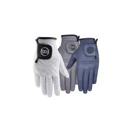 H-Cube Mens Golf Glove Cabretta Leather (Men - Multi Color Pack of 3 Large Right Hand)