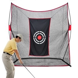 HIGOOD Golf Hitting Net, Golf Training Net with 5?3 Target Cloth, Golf Net for Backyard Driving, Golf Practice nets for Indoor Outdoor use