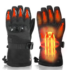 Himway Bike Heated Gloves for Men Women, Anti-Fall Waterproof Rechargeable Heating Gloves, Electric Heating Work Gloves for Cycling Motorcycle Sking Hikng, Windproof Ski Gloves (Large)