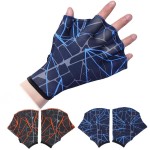 2 Pairs Swimming Gloves Aquatic Hand Swim Training Gloves Nylon Gloves for Men Women Webbed Fitness Water Resistance Training Gear Gloves Fit Aquatic Training Swim Costume Dive Hand Equipment