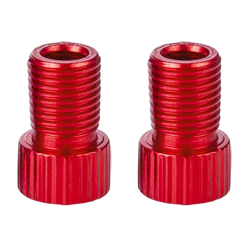 HZJD Presta Valve Adapter, Red, Convert Presta to Schrader Adaptor for Bike, Inflate Tire Using Standard Pump or Air Compressor(2PCS)