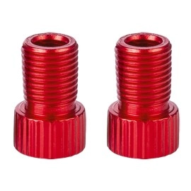 HZJD Presta Valve Adapter, Red, Convert Presta to Schrader Adaptor for Bike, Inflate Tire Using Standard Pump or Air Compressor(2PCS)