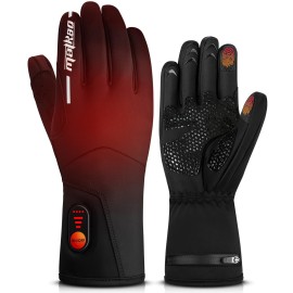 MATKAO Heated Gloves for Men Women Rechargeable, 3000mAh Heated Motorcycle Gloves with Battery, Electric Heated Work Gloves Liners, Touch Screen Winter Gloves Warmer for Cycling, Skiing, Hunting