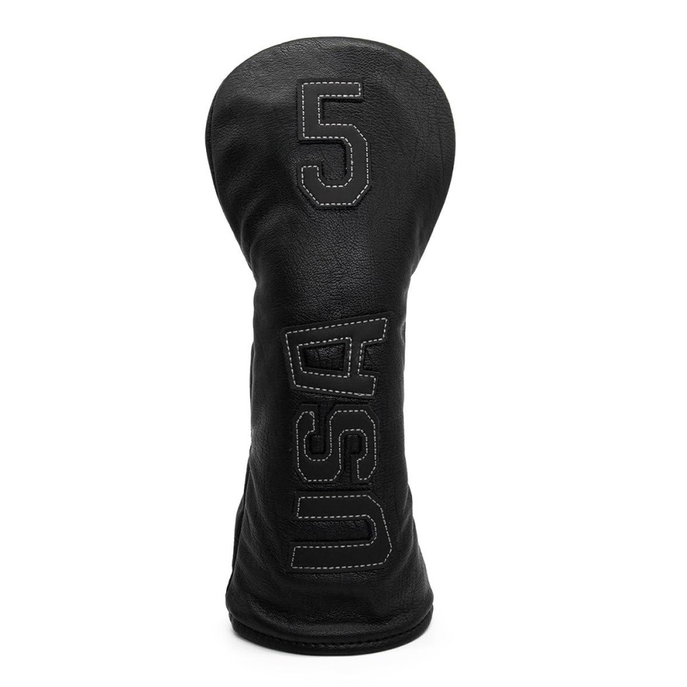 Black with White Siitching USA Golf Headcover 5 Wood Head Cover Headcover Fits for All Brand (1pc for 5-Wood)