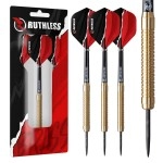 RUTHLESS Eagles Steel Tip Brass Darts Set with Ringed Barrel Design, Dart Flights and Stems Included (D0455)
