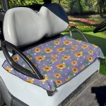 Darisoco Yellow Flower Dots Golf Cart Seat Towel/Blanket Golf Seat Covers Quick Dry for Cart Accessories for Club Car Travel Sports