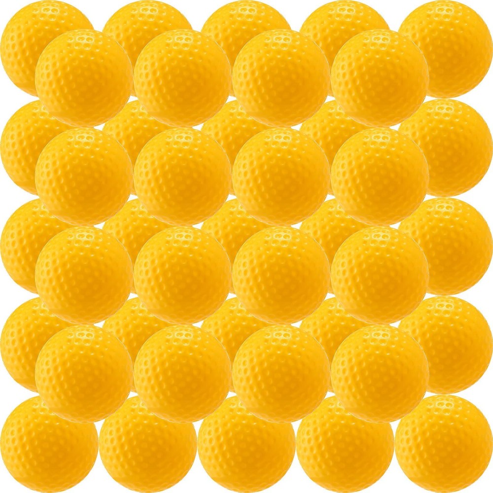 Glimin 300 Pcs Plastic Golf Balls Plastic Golf Practice Balls Realistic Feel Golf Training Ball Limited Flight Soft Golf Balls for Kids Indoor Outdoor Backyard Training Game(Yellow)
