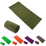 Fleece Sleeping Bag Liner Sleeping Blanket Sheet Lightweight Travel Outdoor Indoor Camping Warm Summer (Military Green)