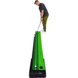 Signature Fitness Putting Green Mat with Automatic Ball Return, 3 Balls Included, Regular