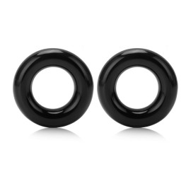 VMVJGLEK Golf Weighting Ring - Round Glossy Training Club Swing Weight Donut for Warm Up (2pcs) - Improve Golf Swing with Weighted Rings(Black)