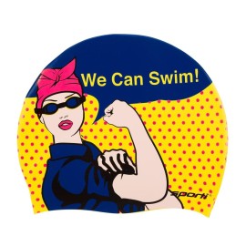 Sporti We Can Swim Silicone Swim Cap - Yellow - Adult