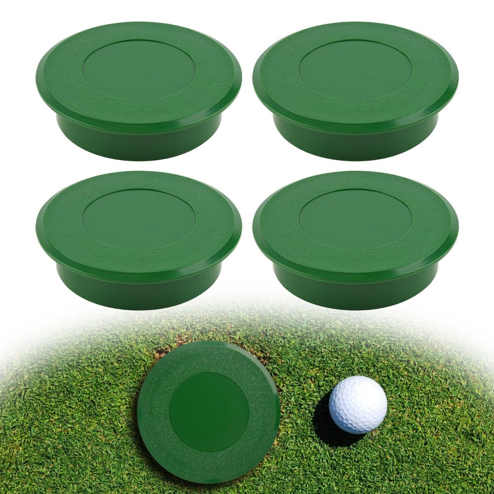 4PCS Golf Cup Cover Golf Hole Putting Cup Practice Training Aids Hole Covers for Garden Backyard Outdoor Activities, Green