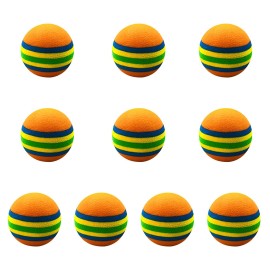 10Pcs Sponge Practice Golf Balls Golf Training Balls Garden Soft Foam Elastic Golf Balls for Indoor/Outdoor Golf Practice Orange