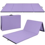 Best Choice Products 10ftx4ftx2in Folding Gym Mat 4-Panel Exercise Gymnastics Aerobics Workout Fitness Floor Mats w/Carrying Handles - Purple