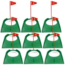 9 Pack Golf Putting Cup with Flag, Golf Hole Aids Training Putters for Indoor Outdoor Backyard
