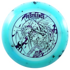 DOOMSDAY DISCS Pestilence Distance Driver Long Range for New Disc Golf Players Gummy Plastic with Wavy Top