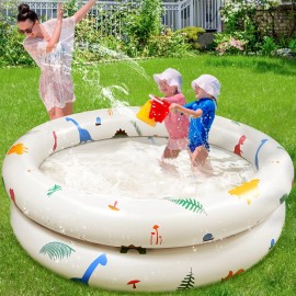 StarOcean Inflatable Kiddie Pool,Inflatable Baby Pool, Portable Swimming Pool for Kids Blow up Pool, Small Inflatable Kids Pool for Backyard, 2 Rings Kiddie Pool for Toddler Inflatable Pool(Dinosaur)