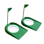 Indoor Outdoor Plastic Golf Putting Cup Golf Putter Regulation Cup Golf Putting Hole Practice Training Aids with Adjustable Hole Green Flag