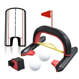 Shu-Ran Golf Automatic Putting Ball Returner, Adjustable Putting Machine with Ball Return with Golf Putting Mirror and Golf Training Equipment, No Batteries Putting Cup for Indoor Outdoor Practice
