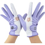 terosmile Golf Womens Golf Glove - Adjustable Strap Golf Gloves Women Pair, Non Slip Rain Gloves fit Purple Pink White Yellow red