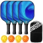 Pickleball Paddles Set of 2 or 4, USAPA Approved Pickle Ball Rackets 2 Pack with 4 Pickleball Balls, Pickleball Bag, Pickleball Set with Indoor/Outdoor Gifts Games for Beginners & Pros