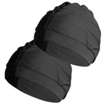 2pcs Cloth Swim Caps for Women, Fabric Durable Non-Waterproof Elastic Swimming Pool Cap Bathing Cap for Long (Black)