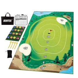 Golf Chipping Game Mat with Scoreboard Sticky Golf Practice Mats Indoor Outdoor Games for Adults and Family Golf Training Aid Equipment Backyard Games Golf