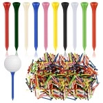 Syhood 1000 Pieces Wood Golf Tees 2-3/4 Inch Wood Golfing Tees Wooden Colored Golf Tees for Men Women Kids Golf Balls Training Accessories, 10 Colors