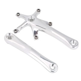 HERCHR Crank Arm Set, 1Pair 170MM Mountain Road Bike Alloy Left and Right Crank Bike Replacement Parts for Single and Two Piece Road Chainring(Silver)