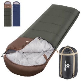 Sleeping Bags for Adults,Camping Sleeping Bags for Kids,All Seasons Backpacking Camping Sleeping Bag for Couples Outdoor Car Family Travelling - Lightweight & Waterproof (Brown, L)