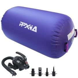 PPXIA Gymnastics Air Roller Air Barrel Inflatable Tumbling Mat, Tumble Track Backhandspring Mat Gymnastic Equipment with Pump for Yoga Training Cheerleading Home Use
