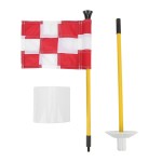 Golf Pin Flag Hole Cup Set, Portable 2 Section Detachable, Golf Backyard Training Supplies, Durable Protable Golf Flag Sticks, Golf Equipment for Mini Putting Green Flagstick Yard(White Red Grid)