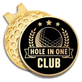 GEYGIE Hole in One Club Black Gold Golf Ball Marker with Magnetic Hat Clip, Golf Accessories for Men Women, Golf Gifts for Men Women Golfer, Birthday Retirement Gifts for Golf Lover Golf Fan?B?