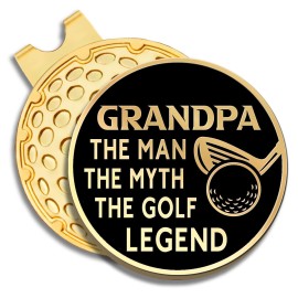 GEYGIE Grandpa The Man Black Gold Golf Ball Marker with Magnetic Hat Clip, Golf Accessories for Men, Golf Gift for Grandpa from Granddaughter Grandson, Birthday Retirement Gift for Grandpa?B?
