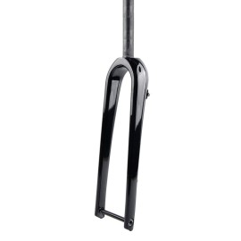 HIMALO 700C Carbon Rigid Fork Gravel Road Bike Fork Disc Brake 12 * 100mm Thru Axle Front Fork 1-1/8 Straight/Tapered (Color : Glossy Black, Size : Straight)