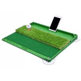 PGM Golf Mat, 3-in-1 Golf Hitting Mats Practice with Ball Tray, Golf Hitting Training Aids for Backyard Driving Chipping Indoor Outdoor Training (Include Golf Tees)