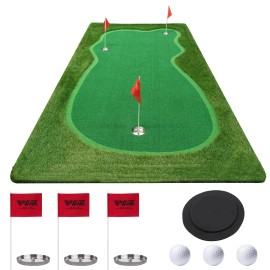 PGM Golf Putting Green for Indoors Outdoor - Golf Putting Mat with Alignment Guides - Portable Golf Practice Mat Training Aid - Golf Accessories for Men, Golf Gifts for Men Improve Accuracy and Speed