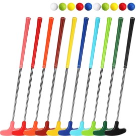 Libima 10 Pack Junior Golf Putter Golf Putters Bulk with 10 Practice Golf Balls for Men and Women Two Way Mini Golf Putter for Left and Right Handed Golfers for Kids Teenagers Adult (29 Inch)