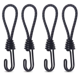4PCS Tent Elastic Lanyard Tents for Camping Heavy Duty Tent Windproof Canopy Elastic Cord Bungee Cords Clips for Securing Tarps Multi-Function Buckle Tent Accessories Canopy Windproof Hook